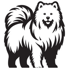 Full Body Samoyed Dog Vector Illustration for Animal Graphics