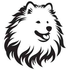 Joyful Samoyed Dog Face Vector Image for Happy Designs