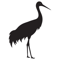 Simple Crane Silhouette Vector Art for Modern Designs
