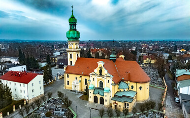 Obraz premium Mary Magdalene Church in Tychy old town, Upper Silesia, Poland