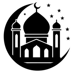 Eid Al-Fitr Silhouette icon vector art illustration