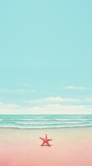 Obraz premium Starfish on the beach outdoors horizon nature.