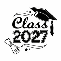 Editable Class of 2027 Badge for Prints & Apparel