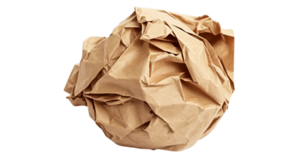 crumpled paper ball isolated on a white background