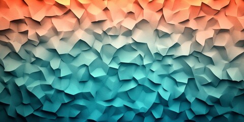 Abstract mosaic with gradient of blue and peach colors
