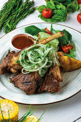Food, Dish, Table, Served, Meat, Kitchen, Restaurant, Cafe, Plate