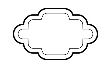 Outline vintage label. Vignette blank label. Vector banner