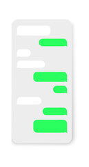 Obraz premium Phone Chat on Smartphone Screen - Modern Messaging Interface with Text Bubbles and Notifications