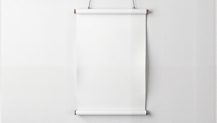 Clean wall banner mockup for professional display, minimalist style