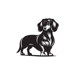 Dachshund Dog Silhouette - Dachshund Dog Vector - Dachshund Dog Illustration.