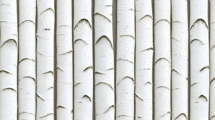 Fototapeta premium Close Up Vertical White Birch Tree Trunks Texture Seamless Pattern Background