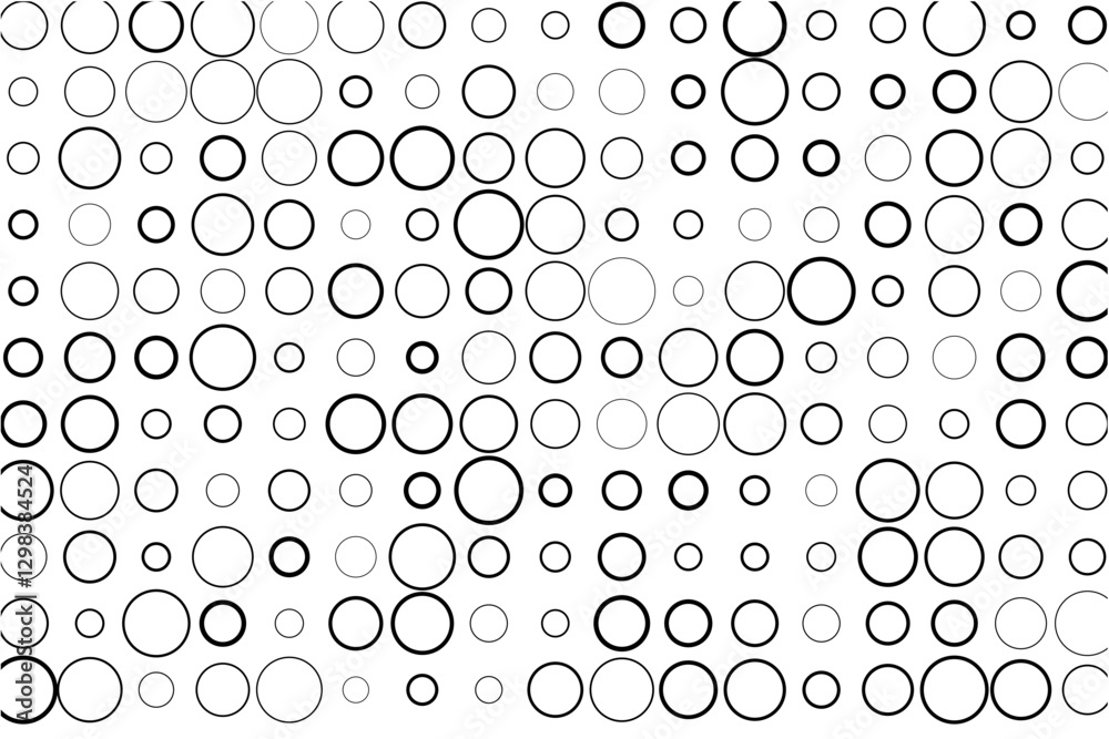 Poster Abstract grid of randomized circles on white