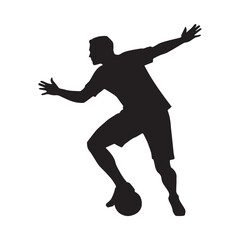 Football player silhouette vector art white background