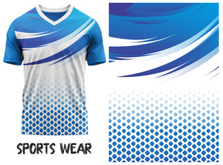 T-shirt V-neck  Short sleeve. With knit jersey fabric and rib neck texture ( 3d rendered ) jersey design, jersey texture, sports wear, jersey design for Sublimation print © AmazeZ