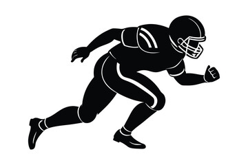 Silhouette of an American football player vector art illustration.eps