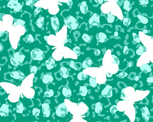 Colorful Animal print texture butterlfy vector