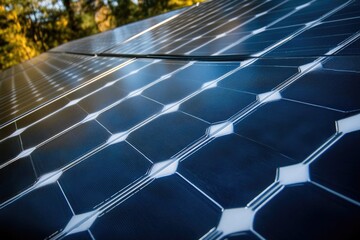 Close-up of a solar panel amidst trees