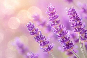 Obraz premium A detailed view of a cluster of purple blooms