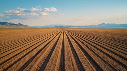 Fototapeta premium Smart farming technology enhances efficiency in solar-powered fields agricultural landscape aerial view sustainable development