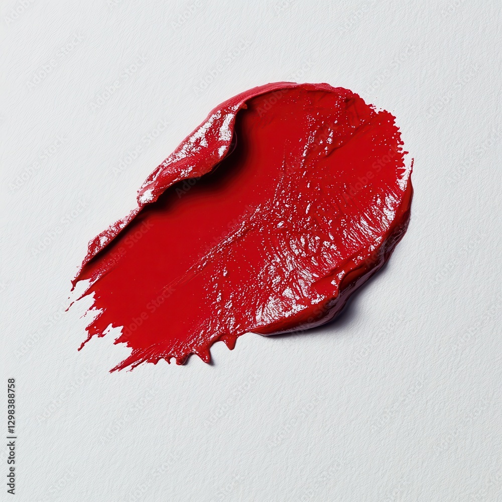 Poster bright red paint spread on white canvas creating an artistic texture at a creative workspace during 