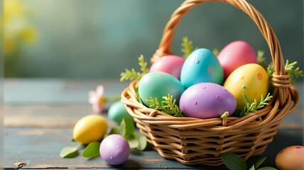 Basket with Easter eggs