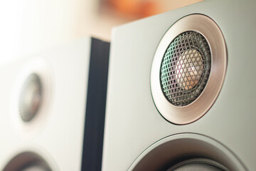 Close-Up of Speaker Cones Showcasing a Modern Audio Equipment Design