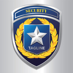 Security Badge Shield. Professional Emblem for Law Enforcement and Protection Services