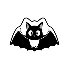 black bat on a white background