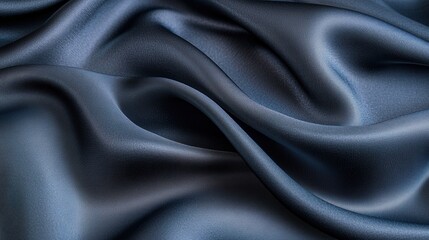 Fototapeta premium Smooth and Elegant Dark Blue Satin Fabric Texture Background