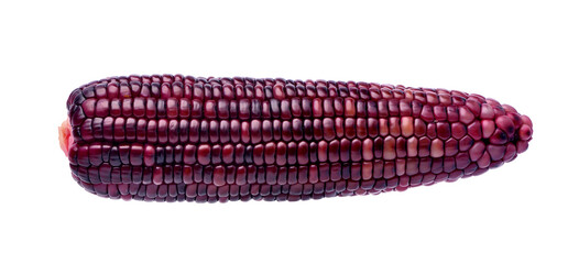 A Purple corn isolated on white background. Clipping path.