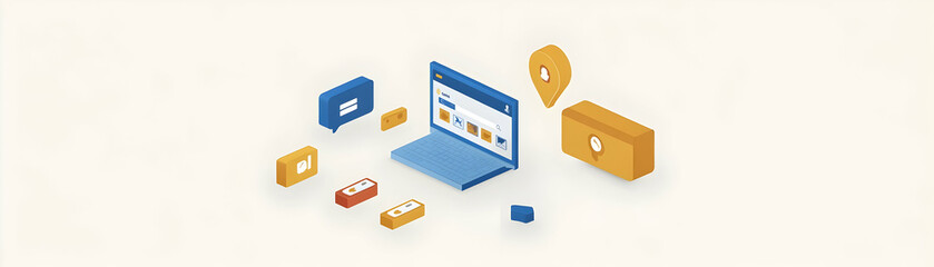 Isometric 3D Illustration Online Shopping