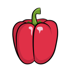 vector illustration of red paprika vegetable