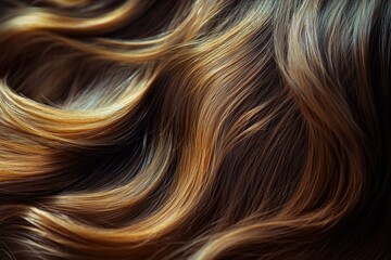 Naklejka premium A detailed shot of a woman's long hair, often used in beauty or lifestyle photography