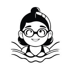 swimming girl  notion style avatar 