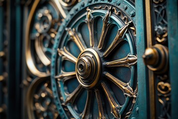 Obraz premium Close-up view of a clock face on a city building facade, suitable for use in urban or architecture-themed projects