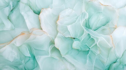 Abstract Mint Green Marble Texture with Flowing Organic Patterns