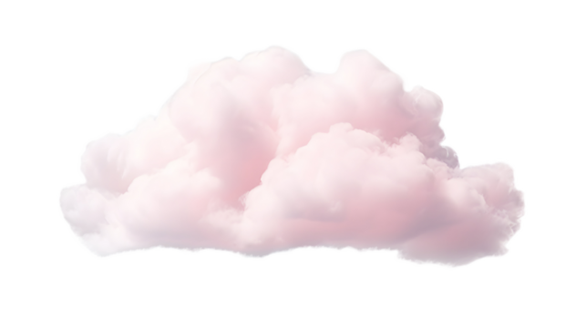 Realistic pink cloud isolated