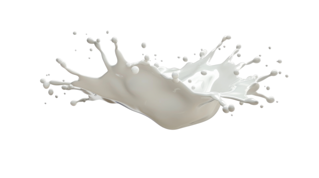 White cream or milk drop splash levitating on white background. Hygiene, skin care concept cut-out, clipping path, transparent