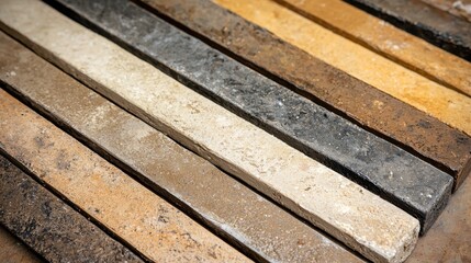 Natural Uneven Textured Wooden Long Slats for Construction Projects