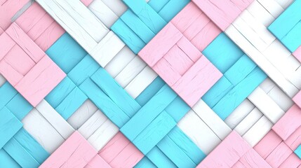 Colorful Woven Pattern with Blue Pink and White Textures for Design