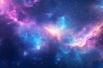 Fototapeta premium Vibrant Galaxy Background with Stars, Blue and Purple Hues, Cosmic and Otherworldly Atmosphere for Celestial Designs