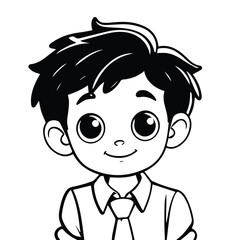 Obraz premium doodle black avatar of smart boy 