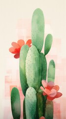 Cactus plant creativity painting.