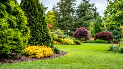 Beautiful and Serene Garden Surrounded by Lush Greenery