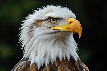 Fototapeta premium A close-up shot of an eagle's head with a blurred background, ideal for use in wildlife or nature-themed projects