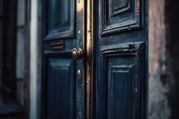 Close up shot of a wooden door handle, ideal for use in interior design or architectural images