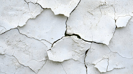 Close Up Of White Peeling Paint Revealing Cracked Texture Background
