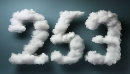 Naklejka premium cloud numbers fluffy white numbers made of clouds isolated on background png