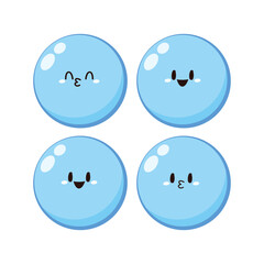 Water character design. Water drop vector.
