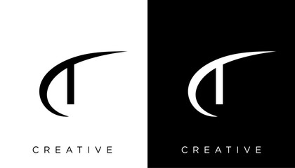 Initial letter t logo. simple style design